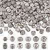 120Pcs 12 Styles Tibetan Style Alloy European Beads MPDL-ME0001-03-1