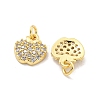 Brass Micro Pave Clear Cubic Zirconia Charms KK-Z044-24G-2