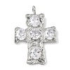 Brass Micro Pave Clear Cubic Zirconia Pendants KK-P349-02P-1