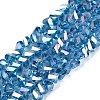 Electroplate Transparent Glass Beads Strands LS-EGLA-Q139-01A-A27-1