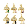 Rack Plating Brass Micro Pave Cubic Zirconia Pendants KK-R166-02G-07-1