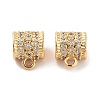 Brass Micro Pave Clear Cubic Zirconia Tube Bails KK-S394-06D-1