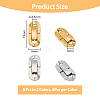 Unicraftale 8 Sets 2 Colors 304 Stainless Steel Fold Over Clasps STAS-UN0046-68-2