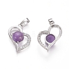Natural Amethyst Pendants G-L512-O15-2
