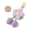 Handmade Crochet Cotton Cherry Flower Hanging Ornaments HJEW-JM02667-04-3