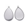Tarnish Resistant 304 Stainless Steel Pendant Cabochon Settings X-STAS-P236-42P-2