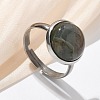 Half Round Natural Indian Agate Finger Rings RJEW-M062-01P-22-1