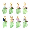 Leaf Acrylic & Flower Resin Pendant Decorations HJEW-JM02784-2