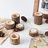 6Pcs 3 Styles Wood Candle Holders AJEW-GA0007-56-5