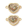 Brass Pave Colorful Cubic Zirconia Connector Charms CU-CBA4579-02G-E-1