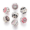 Round Brass Enamel Beads KK-Q080-01A-S-1