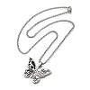 304 Stainless Steel Be Still & Know Butterfly Pendant Box Chain Necklaces STAS-D196-06P-3