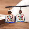 Teachers' Day Printed Wooden Dangle Earrings for Teachers FS-WG20E88-07-1