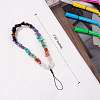 Natural & Synthetic Gemstone Chips Cell Phone Lanyard Wrist Strap HJEW-SW00018-06-2