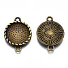 Tibetan Style Alloy Cabochon Connectors Settings TIBE-S322-007AB-NR-2