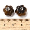 Natural Tiger Eye Pumpkin Charms with Platinum Tone Brass Bails G-C158-06P-01-3