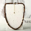 Natural Tiger Eye Disc Heishi Beaded Necklaces for Women IG0638-5-1