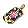 Ion Plating(IP) 304 Stainless Steel Enamel Pendants STAS-Q003-01G-011-3