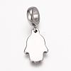 304 Stainless Steel European Dangle Charms X-OPDL-K001-05AS-2