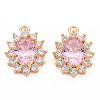 Brass Micro Pave Cubic Zirconia Charms KK-N232-300B-1