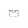 Non-Tarnish 304 Stainless Steel Double Line Open Cuff Ring for Women RJEW-S405-200P-1