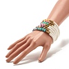 Synthetic Hematite & Polymer Clay Heishi Beads Stretch Bracelets Set BJEW-JB07405-10
