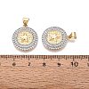 Brass Micro Pave Clear Cubic Zirconia Pendants KK-N287-44GP-04-3