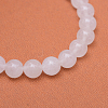 Round Natural White Jade Bead Strands G-R345-8mm-06-2