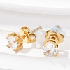 304 Stainless Steel Rhinestone Stud Earrings EJEW-G423-16G-01-1