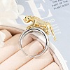 Brass Micro Pave Clear Cubic Zirconia Cuff Rings for Women Men RJEW-Z080-02GP-02-2