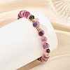 8MM Natural Agate(Dyed & Heated) Round Beaded Stretch Bracelets for Women BJEW-JB14480-3