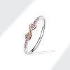 Brass Micro Pave Cubic Zirconia Finger Rings for Women FS-WGAD63B-07-1