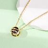 Brass Pave Cubic Zirconia Birth Stone Constellation Pendant Cable Chain Necklaces LS-NJEW-D334-01G-02-3