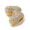 Brass Micro Pave Cubic Zirconia Beads KK-P290-61G-M-2