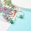 Heart Natural Stone Beads Earrings for Girl Women EJEW-JE04638-4