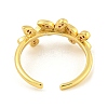 Flower Rack Plating Brass Micro Pave Cubic Zirconia Open Cuff Rings for Women RJEW-N047-01G-04-RS-3