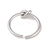 Non-Tarnish Simple Knotted 304 Stainless Steel Open Cuff Ring for Women Men RJEW-Z038-05P-3