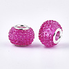 Resin Rhinestone European Beads RPDL-T002-03G-2