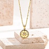 Brass Clear Cubic Zirconia Compass Pendant Cable Chain Necklaces PW-WG2438B-01-3