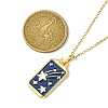 Rectangle Tarot 304 Stainless Steel with Enamel Pendant Necklaces for Women NJEW-G157-01G-03-6