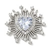 Brass Micro Pave Clear Cubic Zirconia Pendants CU-CBA4231-08P-1