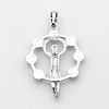 Platinum Plated Alloy Gemstone Pendants G-J179-01P-2