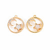 Brass Micro Pave Clear Cubic Zirconia Charms KK-T062-169G-NF-1