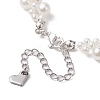 Glass Shell Pearl & ABS Plastic Imitation Pearl Beaded Bracelets for Women BJEW-JB10597-4