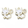 Alloy Enamel Kitten Pendants X-PALLOY-T056-71G-2