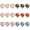 18Pcs 6 Colors Alloy Glass Charms FIND-TA0009-91G-2