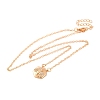 Brass Pave Clear Cubic Zirconia Cable Chain Bees Hexagon Pendant Necklaces for Women LS-NJEW-U006-02B-KCG-2