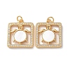 Brass Micro Pave Clear Cubic Zirconia Pendants KK-B083-29A-G-1