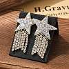 Brass Clear Cubic Zirconia Stud Earrings EJEW-D301-06G-02-3