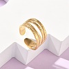 Adjustable 304 Stainless Steel Cuff Open Rings for Women RJEW-Z122-03G-06-1